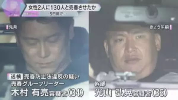 女性2人に5日で130人と売春させたか　組織のリーダー再逮捕　売り上げの半分受け取ったとみて捜査