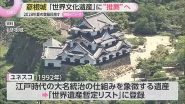 「なったらうれしい」「長いことかかった」国宝・彦根城が世界文化遺産の国内候補として推薦へ　文化庁が正式決定
