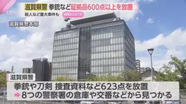 【また】滋賀県警が証拠品600点超を放置　拳銃・刀剣・証拠資料など　2年前にも約3800点放置