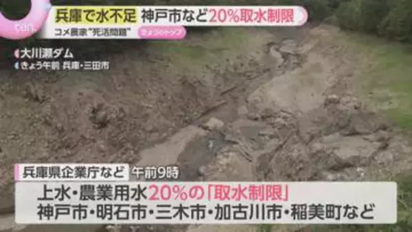 「恵みの雨」はいつ？兵庫県で20％取水制限始まる　ダム貯水率23.8％まで低下…コメ農家も危機感