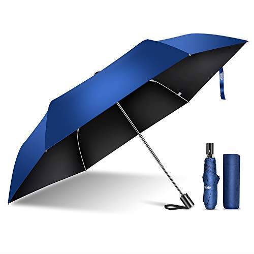 TSUNEO 日傘 折りたたみ傘 UVカット率99.9% 紫外線対策 6本骨 自動開閉 梅雨対策 晴雨兼用 台風 超撥水 軽量 折り畳み日傘 レディース メンズ 210T高密度NC布 (ブルー)