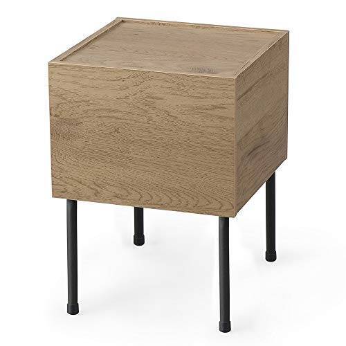 【HIROBIROシリーズ】 アイリスオーヤマ サイドテーブル 収納付き 部屋を広く使える ソファ横 ベッド横 小物収納 単身 一人暮らし おしゃれ アイアンウッド アッシュブラウン 幅約30×奥行約34.4×高さ約41㎝