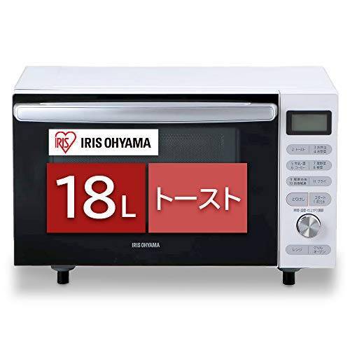 アイリスオーヤマ オーブンレンジ 18L フラットテーブル ヘルツフリー 自動メニュー トースト グリル ホワイト MO-F1805-W