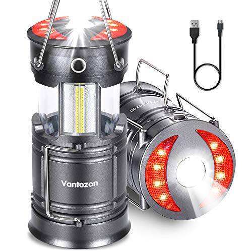 LEDランタン 高輝度 キャンプランタン usb充電式 電池式 2in1給電方法 フラッシュライト 折り畳み式 携帯型 テントライト 懐中電灯 防水仕様 災害グッズ 非常用 SOS防災/停電対策 アウトドア 登山 夜釣り ハイキング マグネット式 １個入 (灰色)