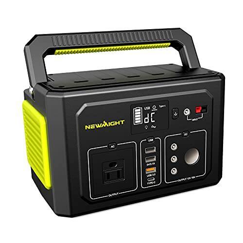 Newmight ポータブル電源 大容量400W PSE認証 400Wh/109200mAh アウトドア 太陽エネルギー発電機は純正弦波AC出力付き 急速充電QC3.0 TYPE-C及びDC12Vポート出力可能 キャンプ、釣り、車中泊、防災などの家庭&アウトドア両用蓄電池 非常用電源