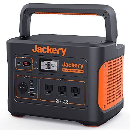 Jackery ポータブル電源1000 発電機 ポータブルバッテリー 大容量 278400mAh/1002Wh 家庭用 アウトド ア用 バックアップ電源 PSE認証済 純正弦波 MPPT制御方式採用 AC(1000W 瞬間最大 2000W)/DC/USB出力 四つの充電方法 液晶大画面表示 車中泊 キャンプ 防災 非常用電源