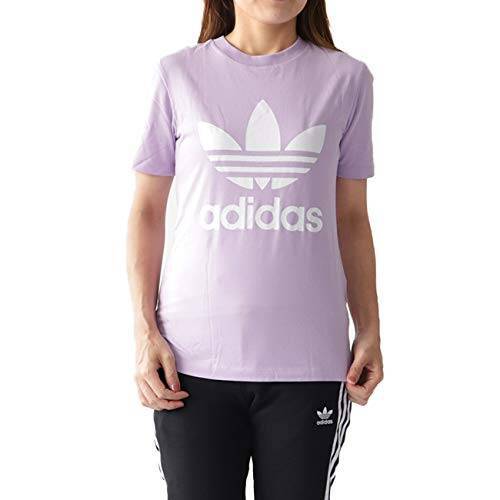 adidas アディダスオリジナルス スリムフィット トレフォイルロゴTシャツ 半袖Tシャツ (レディース)【M-Lt Purple(DV2595)】