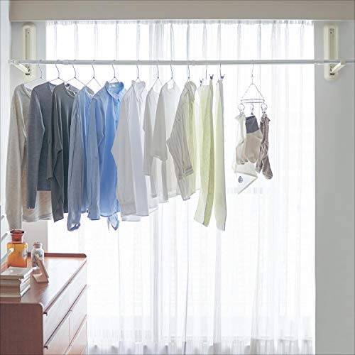 [ベルメゾン] 物干し 室内 壁付け ピンで設置 日本製 浮かせて干す 物干し台・物干しラック