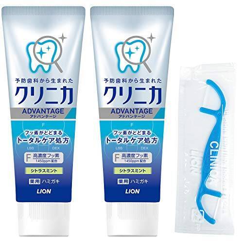 [医薬部外品]クリニカアドバンテージ ハミガキ シトラスミント 130g×2個+フロス1本