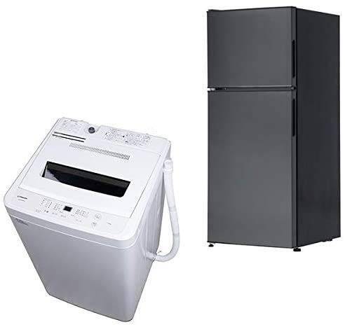 maxzen JR118ML01GM + JW60WP01WH 冷蔵庫 洗濯機セット [ガンメタリック 冷蔵庫 (118L・右開き) / ホワイト 全自動洗濯機 (6.0kg)]
