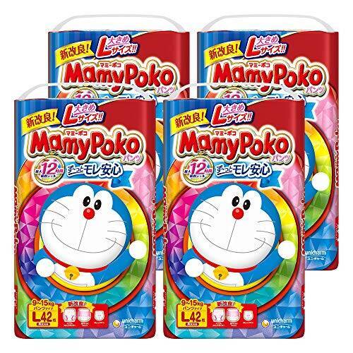 【パンツ Lサイズ】マミーポコ パンツ ドラえもん オムツ (9~15kg)168枚(42枚×4) [ケース品] 【Amazon.co.jp限定】