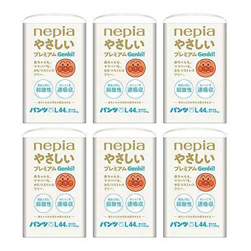 【パンツ Lサイズ】ネピア やさしいプレミアム GENKI! パンツ アンパンマン おむつ (9~14kg)264枚(44枚×6) [ケース品]