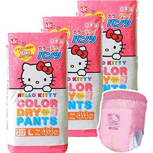 【パンツ Lサイズ】 レック ハローキティ オムツ (9~14kg) 132枚 (44枚×3) [ケース品]