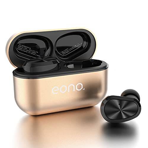 [Amazon ブランド] Eono(イオーノ) Bluetooth イヤホン Eonobuds 完全ワイヤレスイヤホン IPX7防水仕様 ブルートゥースイヤホン USB-C急速充電対応 自動ペアリング 左右分離型 超軽量ヘッドホン 特許取得済みのスマートメタル充電ケース 事務所/在宅勤務対応(ゴールデン)