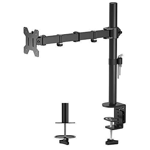 1homefurnit PCモニターアーム 1画面 ディスプレイアーム モニター台 13-27インチ対応 VESA:75x75mm/100x100mm 黒い