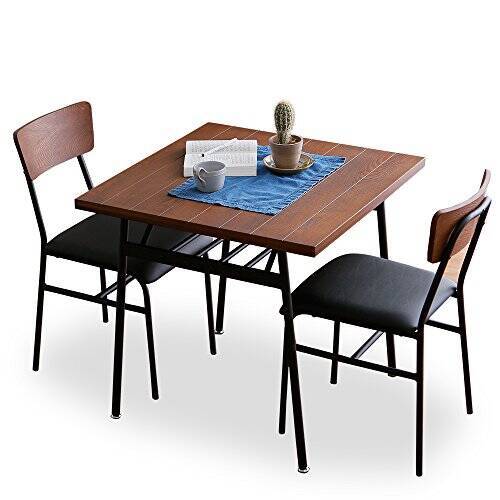 LOWYA ロウヤ ダイニングセット タモ材 天然木 木製 ダイニング テーブル 3点セット 2人掛け 75cm ブラウン 一人暮らし おしゃれ 新生活