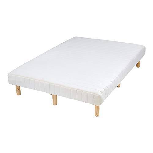 LOWYA ロウヤ 脚付きマットレス ベッド 脚長 脚高 15cm 一体型 伸縮 耐久生地 ポケットコイル ダブル アイボリー おしゃれ 新生活