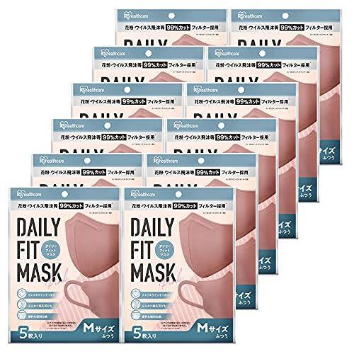 アイリスオーヤマ マスク ますく カラー 60枚セット DAILY FIT MASK ふつうサイズ RK-D5MP ピンク