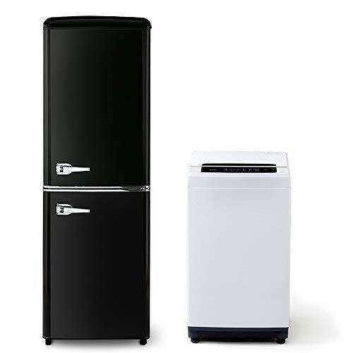 【新生活2点セット買い】アイリスオーヤマ 洗濯機 6kg + 冷蔵庫 142L ブラック