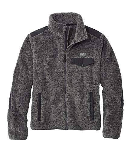 L.L.Bean(エルエルビーン) メンズ エル・エル・ビーン・ハイ・パイル・フリース・フルジップ・ジャケット 米国フィット・レギュラー Mサイズ Alloy Gray/Black ブラック １００００５９１８６