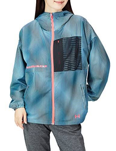 [アンダーアーマー] トレーニングウーブンアウター UAメッシュ プリント  フルジップ フーディー レディース Blue Flannel / / SM