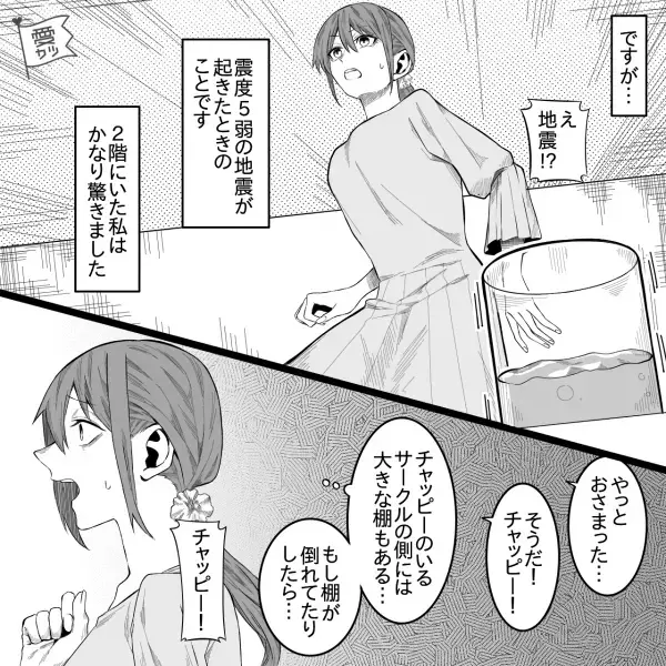 【地震発生で犬が…】妻『散歩行かないの？』夫『めんどくさい』“飼い犬の世話をしない夫”との暮らしで…⇒突然地震発生！？犬の安否を心配すると…【漫画】