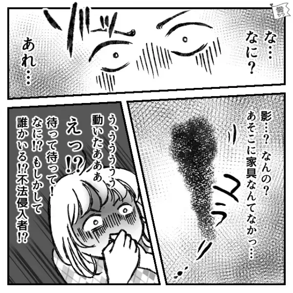 彼氏とテーマパークを満喫し帰宅…「疲れた…寝るか…」電気を消した途端【不気味な影】が揺らめいて！？⇒「このままじゃ寝られないっ！」