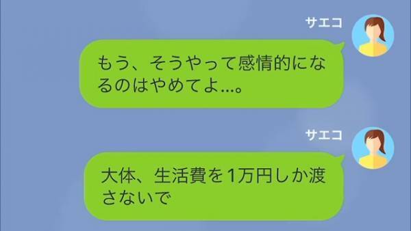 生活費を“1万円”しか渡さない夫！？→妻「残ったお金は何に使ってるのよ…」→直後、夫の【ありえない返答】に絶望…【LINE】