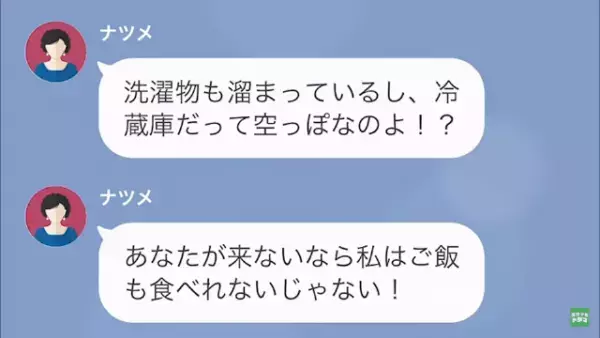 義母「洗濯物溜まってるし冷蔵庫も空っぽよ！」私「はぁ…」過度な押し付けにウンザリ→”作り置き”の行方を知り…私「え！？」