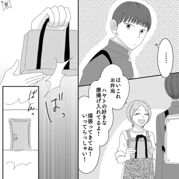 母「お弁当に唐揚げ入れたよ！」息子「…」中学生になり口を聞いてくれなくなり…関係修復に奮闘するが⇒妹「あなたが間違ってるよ」