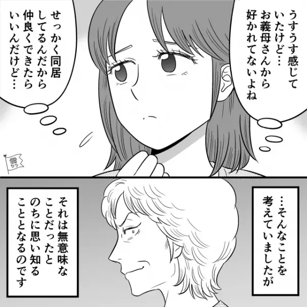 「タオルの端が2ミリもズレてるじゃない！」嫁イビりをする義母に呆れ果てる嫁。しかし、夫と義父はそれを見ても黙っているだけで…