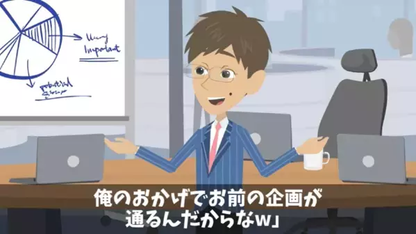 「お前の名前じゃ通らないからw」部下の企画書を丸パクリした上司。だが後日、企画会議で青ざめて「う、嘘だろ…」