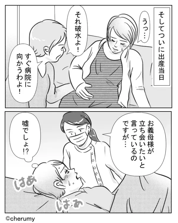 看護師「お義母様が立ち会いたいと…」出産直前まで過干渉！？しかし⇒【ギャーギャー】騒ぐ義母が“乗り込めなかった”ワケ。