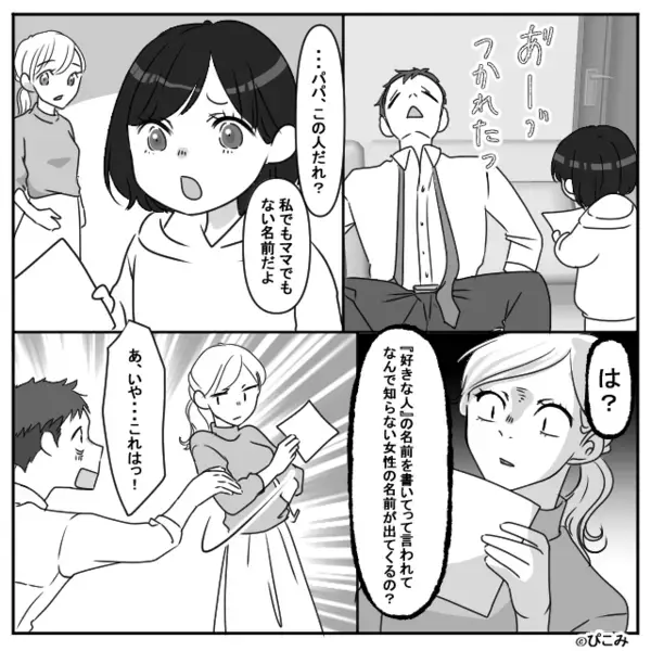 娘が買ってきた【50円の占い本】に付き合う夫。すると⇒「…パパ？」“裏の顔”が暴かれた話。