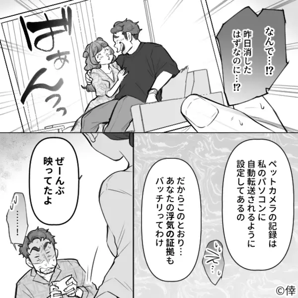 深夜…ペットカメラの映像を慌てて消す夫！？しかし翌朝⇒「無駄だったね（笑）」妻の先回り戦略に顔面蒼白…！