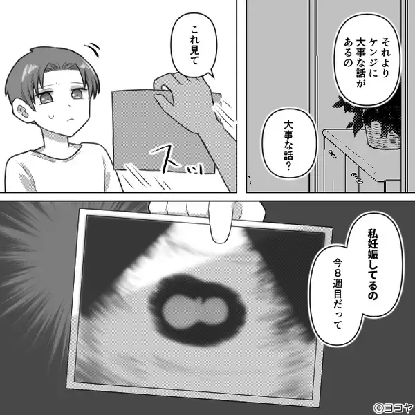 妊娠8週目【胎芽のエコー写真】を提示し…妻「慰謝料払って」⇒明かされた理由に、夫の背筋が凍りついた話