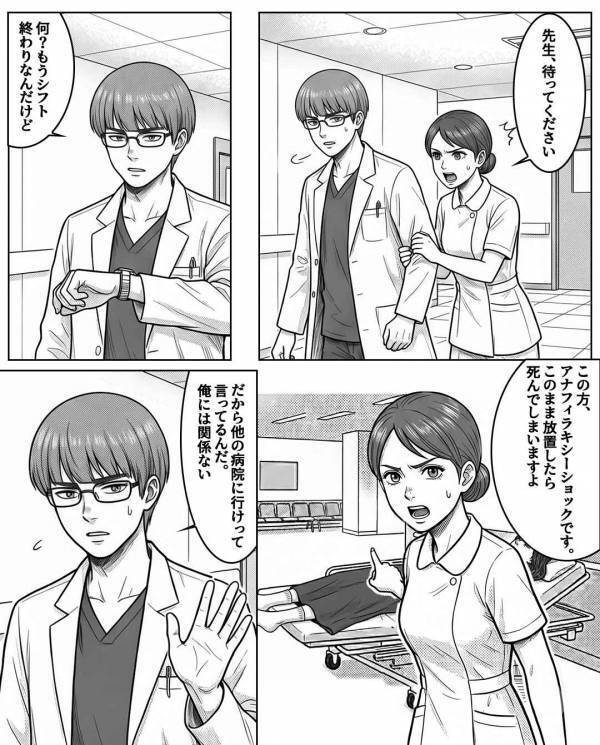 救急搬送された患者を…医師「退勤時間だから」受け入れ拒否！？しかし看護師「…わかりました」直後⇒取り返しのつかない事態に