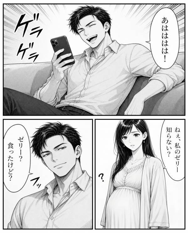 「うまかったw」つわりで寝込む妻のゼリーを”勝手に”食い尽くす夫。だが後日…親戚の集まりで夫が頭を抱えたワケ