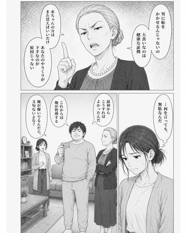 「俺が稼いだ金だから」と【赤ちゃんせんべい】まで食い尽くす夫！さらに「大食いは…」⇒義母の言い分に…絶句！？