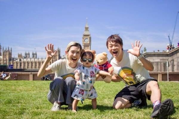 おばたのお兄さん、海外で妻・山崎夕貴アナ＆息子と撮影した家族ショットを公開「東京でのお誕生日でした！」