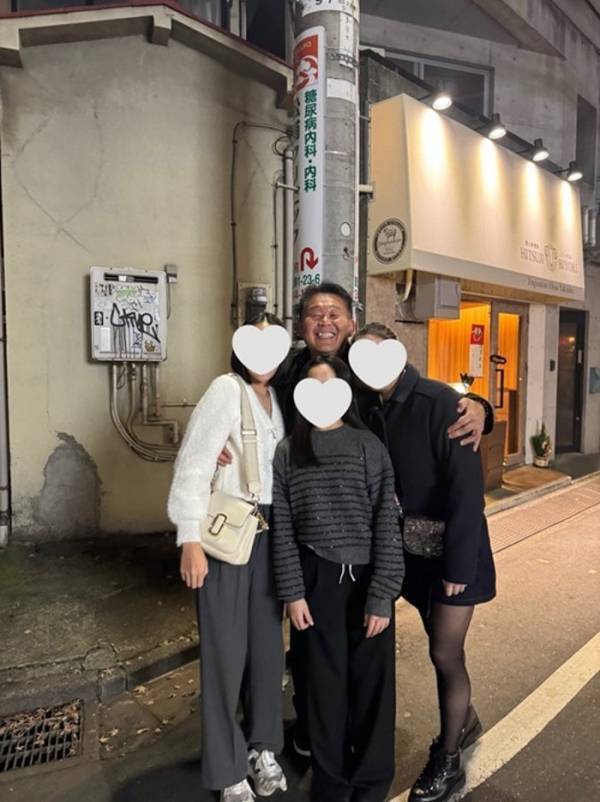 花田虎上、娘たちと一緒に堪能したコース料理「久しぶりに次女と会えて」