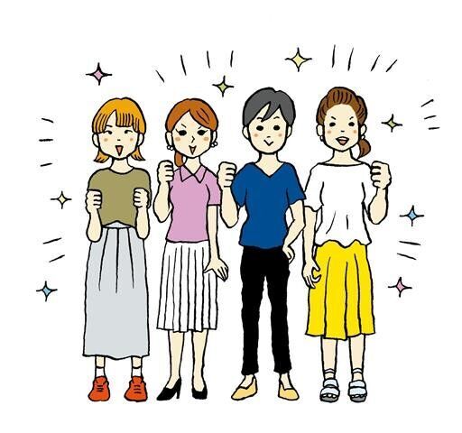 左から藤沢由佳さん、安田光絵、栗田綾野さん、真島絵麻里さん。