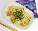 冷凍うどんはレンチンで！湯がかずに作る絶品カルボナーラうどん[PR]
