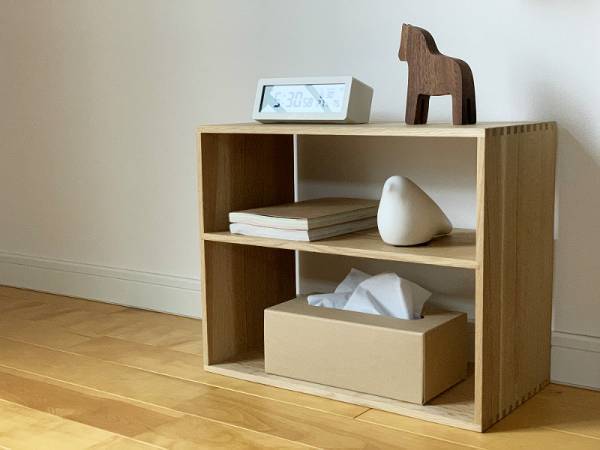 インテリアと家事動線を美しく。「見せ置きできる食器棚」楢材キッチンシェルフL【後編】[PR]