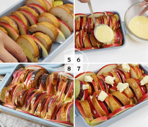 子どもにも安心の簡単手作りスイーツ！  リンゴとさつまいものパンプディングのレシピ