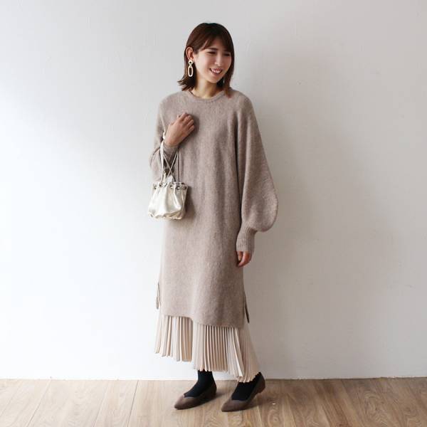 ニットチュニックワンピ今年はどう着る？身長別スタッフ着用コーディネート集[PR]