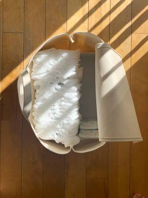 大人気の「bon moment　目隠しできる帆布素材の収納トートL」シンデレラフィット術。[PR]