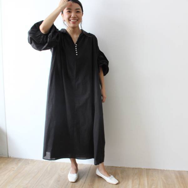 【身長別比較】襟付きリラックスワンピース、スタッフが着てみました[PR]