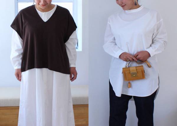 【ニットベスト×ブラウスのレイヤードセット】単品着回しスタッフコーディネート[PR]