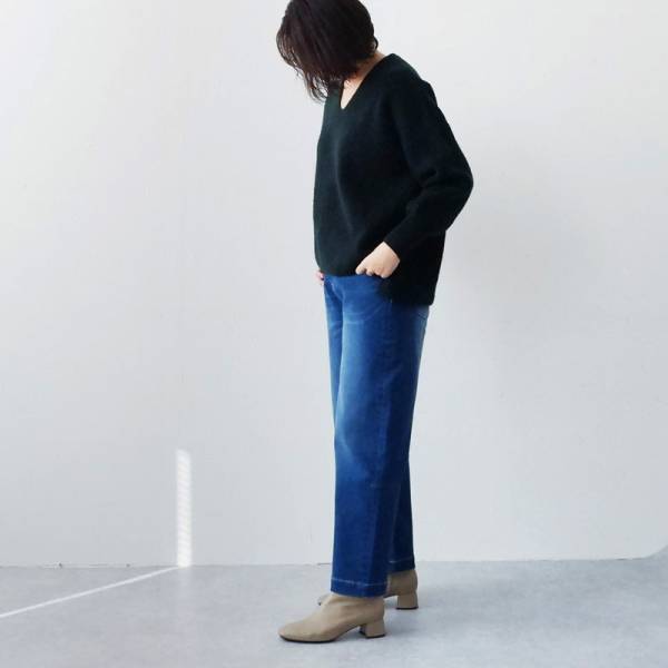 155cmから165cmまで！あったかワイドデニムパンツ【体型別スタッフ着用レポ】[PR]